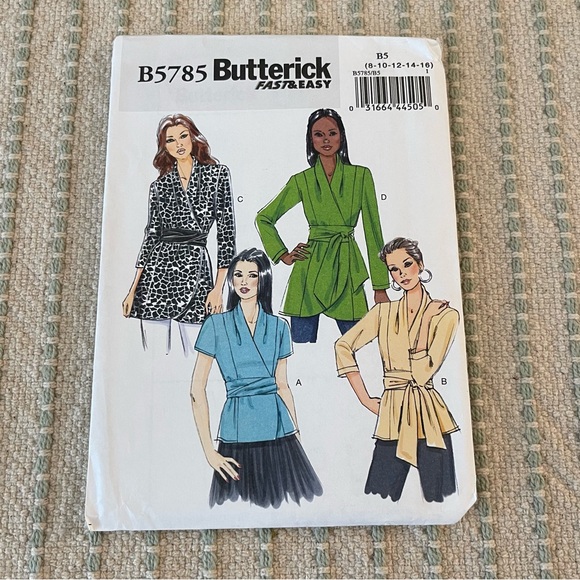 Butterick Fast & Easy B5785 Sewing Pattern - Women Top - Blouse - Shirt - Picture 1 of 2